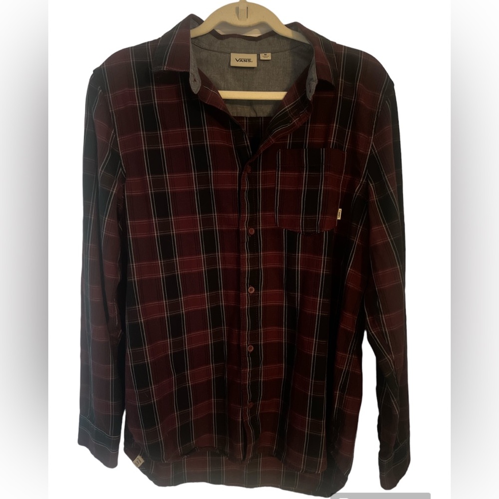 Men’s Vans Long-Sleeve Plaid Button Down Shirt